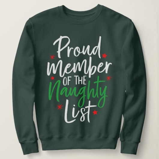 Naughty List lid Funny Kerstmis Trui (Design voorkant)