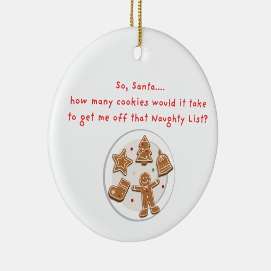 Naughty List omkoping Keramisch Ornament (Rechts)