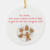 Naughty List omkoping Keramisch Ornament (Voorkant)