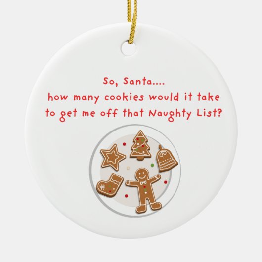 Naughty List omkoping Keramisch Ornament (Voorkant)