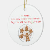 Naughty List omkoping Keramisch Ornament (Links)