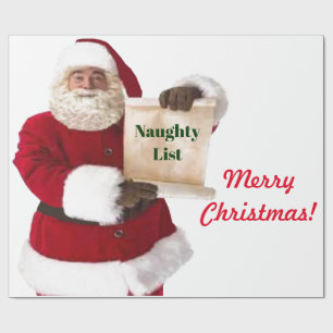 Naughty List-omslagpapier voor de kerstman Cadeaupapier