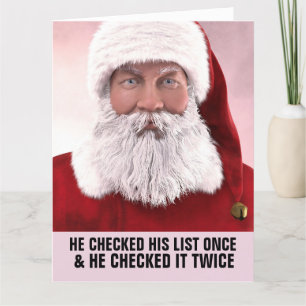 NAUGHTY LIST SARCASTIC CHRISTMAS BIG CARDS BEDANKKAART