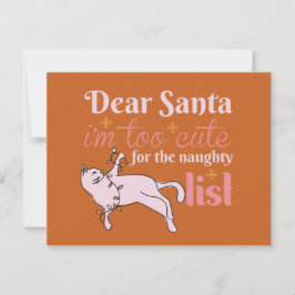 Naughty List Schattigee Kattenkerst Feestdagenkaart