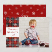 Naughty List Snowflake Red Pset PRETTIGE FEESTDAGE Feestdagenkaart (Voorkant / Achterkant)