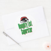 Naughty List Superstar Ronde Sticker (Envelop)