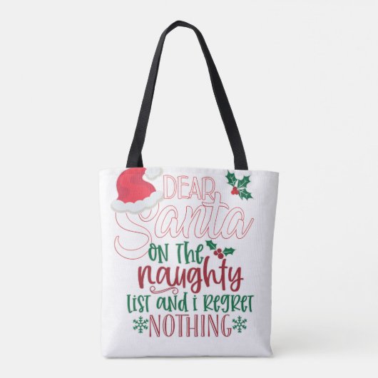 Naughty List Tote Bag (Achterkant)
