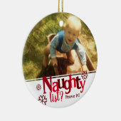 Naughty List Two Photo Kerstmis Keramisch Ornament (Rechts)