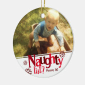 Naughty List Two Photo Kerstmis Keramisch Ornament (Links)