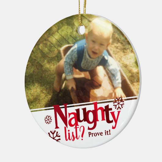 Naughty List Two Photo Kerstmis Keramisch Ornament (Links)