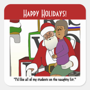 Naughty List Vierkante Sticker
