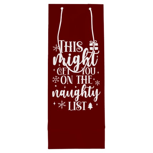 Naughty List Wijn Cadeautas (Achterkant)
