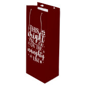 Naughty List Wijn Cadeautas (Voorkant Gekanteld)