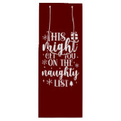 Naughty List Wijn Cadeautas (Voorkant)