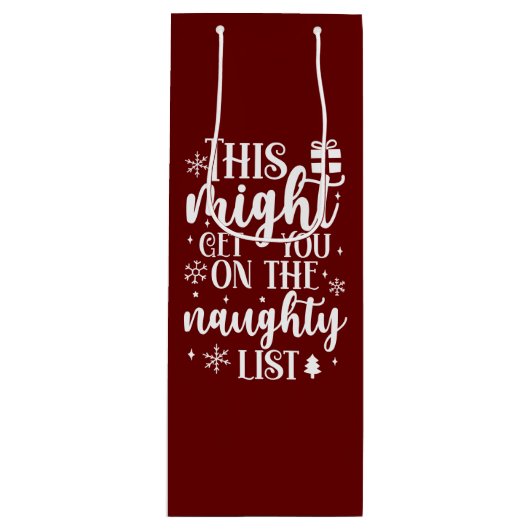 Naughty List Wijn Cadeautas (Voorkant)