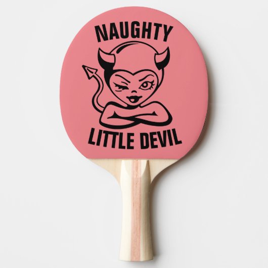 NAUGHTY LITTLE DEVIL GIRL PADDLES TAFELTENNISBATJE (Voorkant)