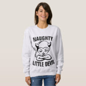 NAUGHTY LITTLE DEVIL LADIES FUNNY T-SHIRTS (Voorkant volledig)