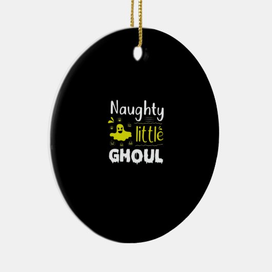 Naughty Little Ghoul Funny Halloween Design Keramisch Ornament (Rechts)