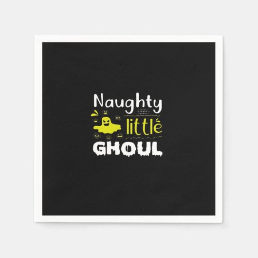 Naughty Little Ghoul Funny Halloween Design Servet (Voorkant)