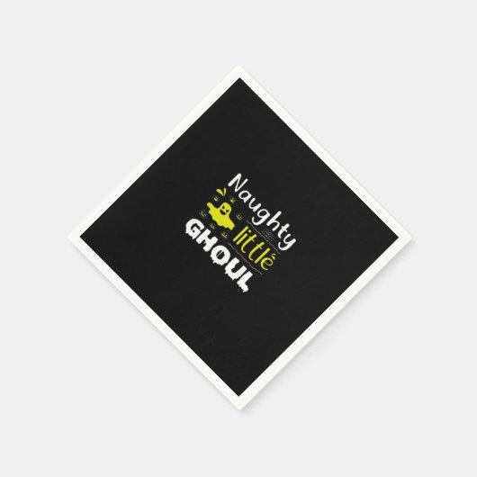Naughty Little Ghoul Funny Halloween Design Servet (Hoek)