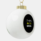 Naughty Little Ghoul Keramische Bal Ornament (Links)