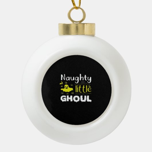Naughty Little Ghoul Keramische Bal Ornament (Voorkant)