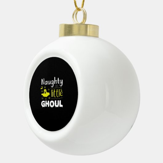 Naughty Little Ghoul Keramische Bal Ornament (Rechts)