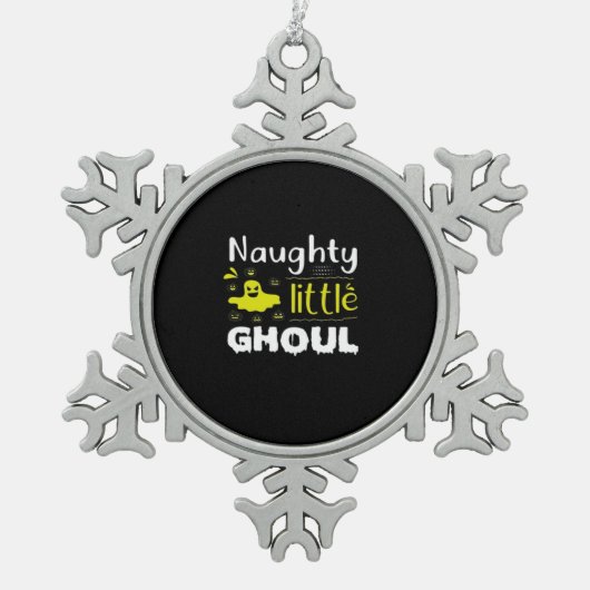 Naughty Little Ghoul Tin Sneeuwvlok Ornament (Voorkant)