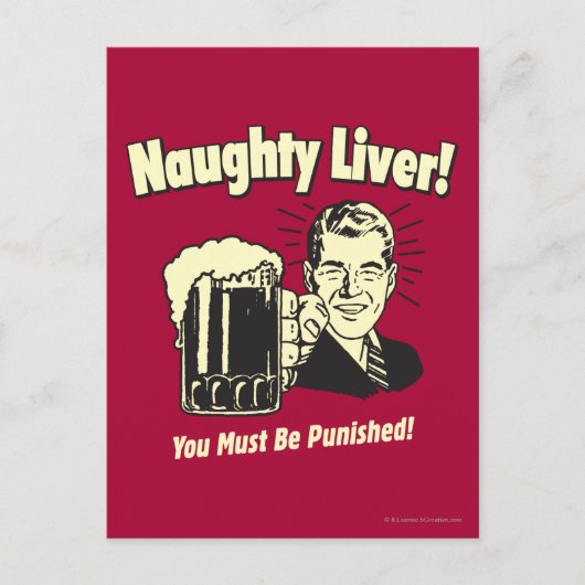 Naughty Liver: You Must Be Punished Briefkaart (Voorkant)