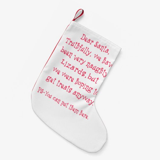 Naughty Lizards Kleine Kerstsok (Voorkant (Hangend))