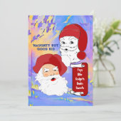 Naughty, maar de kerstman van de kerstman van goed feestdagenkaart (Staand voorkant)