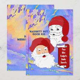 Naughty, maar de kerstman van de kerstman van goed feestdagenkaart