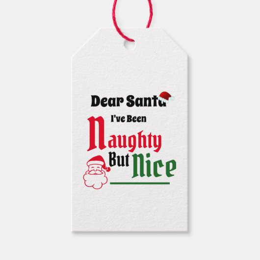 Naughty, maar mooi kerstfeest cadeaulabel (Voorkant)