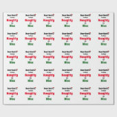 Naughty, maar mooi kerstfeest cadeaupapier (Vlak)