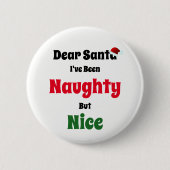 Naughty, maar mooi kerstfeest ronde button 5,7 cm (Voorkant)