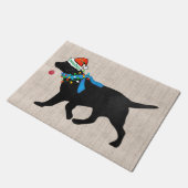 Naughty, maar mooi, zwarte Labrador kerst Deurmat (Schuin)