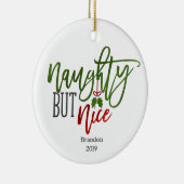 Naughty, maar Nice gepersonaliseerd Keramisch Ornament (Rechts)