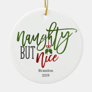 Naughty, maar Nice gepersonaliseerd Keramisch Ornament
