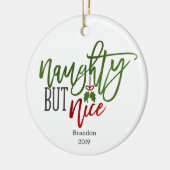 Naughty, maar Nice gepersonaliseerd Keramisch Ornament (Links)