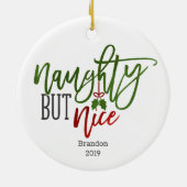 Naughty, maar Nice gepersonaliseerd Keramisch Ornament (Achterkant)