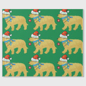 Naughty, maar Nice Kerstmis Goldendole Green Cadeaupapier (Vlak)