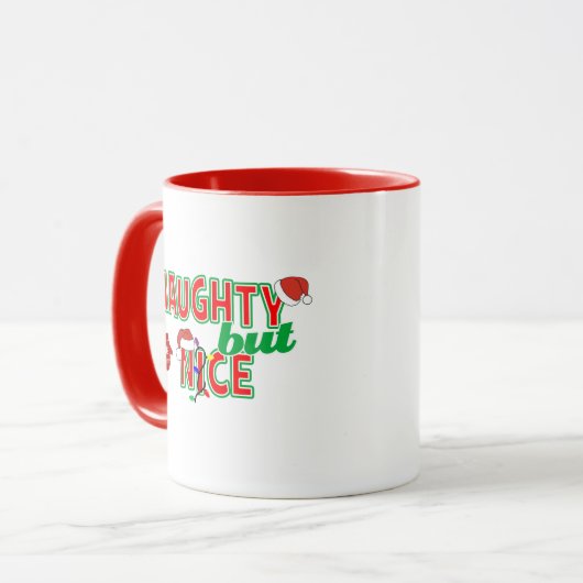 Naughty maar Nice Mok (Voorkant links)