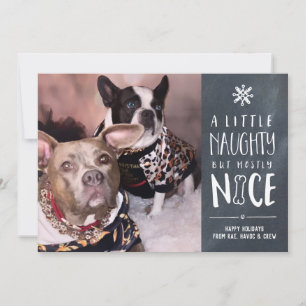 Naughty Maar Nice   Pet Photo Holiday Card Feestdagenkaart