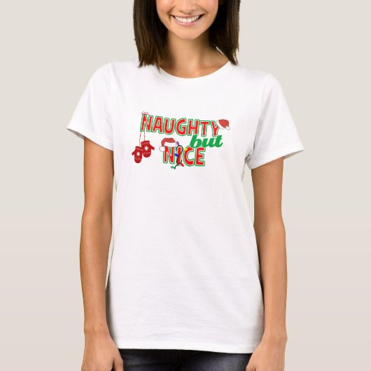 Naughty maar Nice T-shirt (Voorkant)