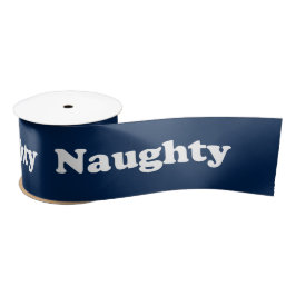 Naughty marine blauw wit grappig leuke flik cool satijnen lint