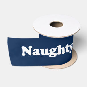 Naughty marine blauw wit grappig leuke flik cool satijnen lint