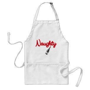 Naughty met wijnfles standaard schort