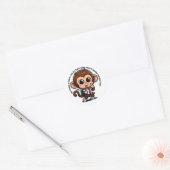 Naughty Monkey Mimicking Teacher - Terug naar scho Ronde Sticker (Envelop)