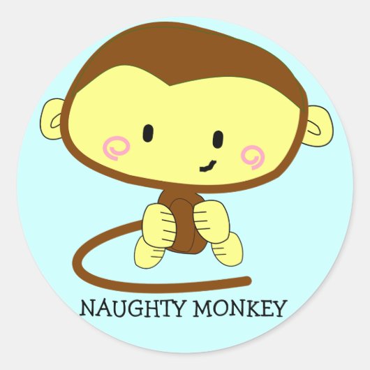 Naughty Monkey, Stickers (Voorkant)