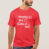 Naughty. Mooi. Een beetje van beide. Grappig kerst T-shirt (Voorkant)